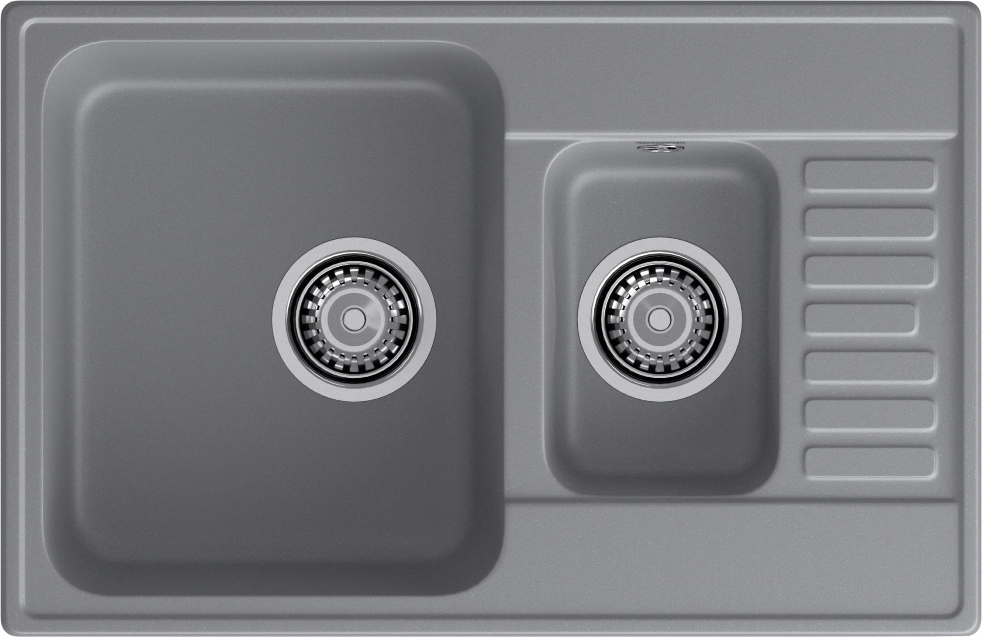 GranFest QUARZ (ECO-21К) Мойка 1,5-чаш+кр 740*480 (темно-серый)