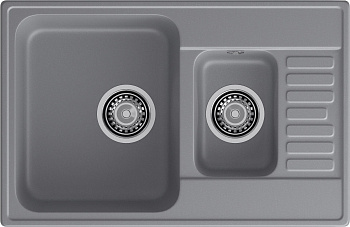 GranFest QUARZ (ECO-21К) Мойка 1,5-чаш+кр 740*480 (темно-серый)