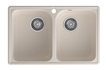 GranFest QUARZ (ECO-15) Мойка 2 чаши 740*480 (белый)