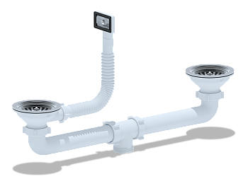 Набор для двойного сифонас выпуском 3 1/2", ANI PLAST