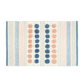 Коврик для ванной 1-ый Fixsen LOTUS, FX-8030W, mix (розовый+синий+белый+серый), 50х80см