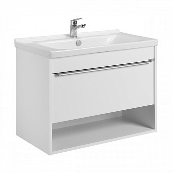 Тумба-умывальник ХОУП 80, 1 ящ., подвесная, белый матовый (под раковину МИРАНДА 80)