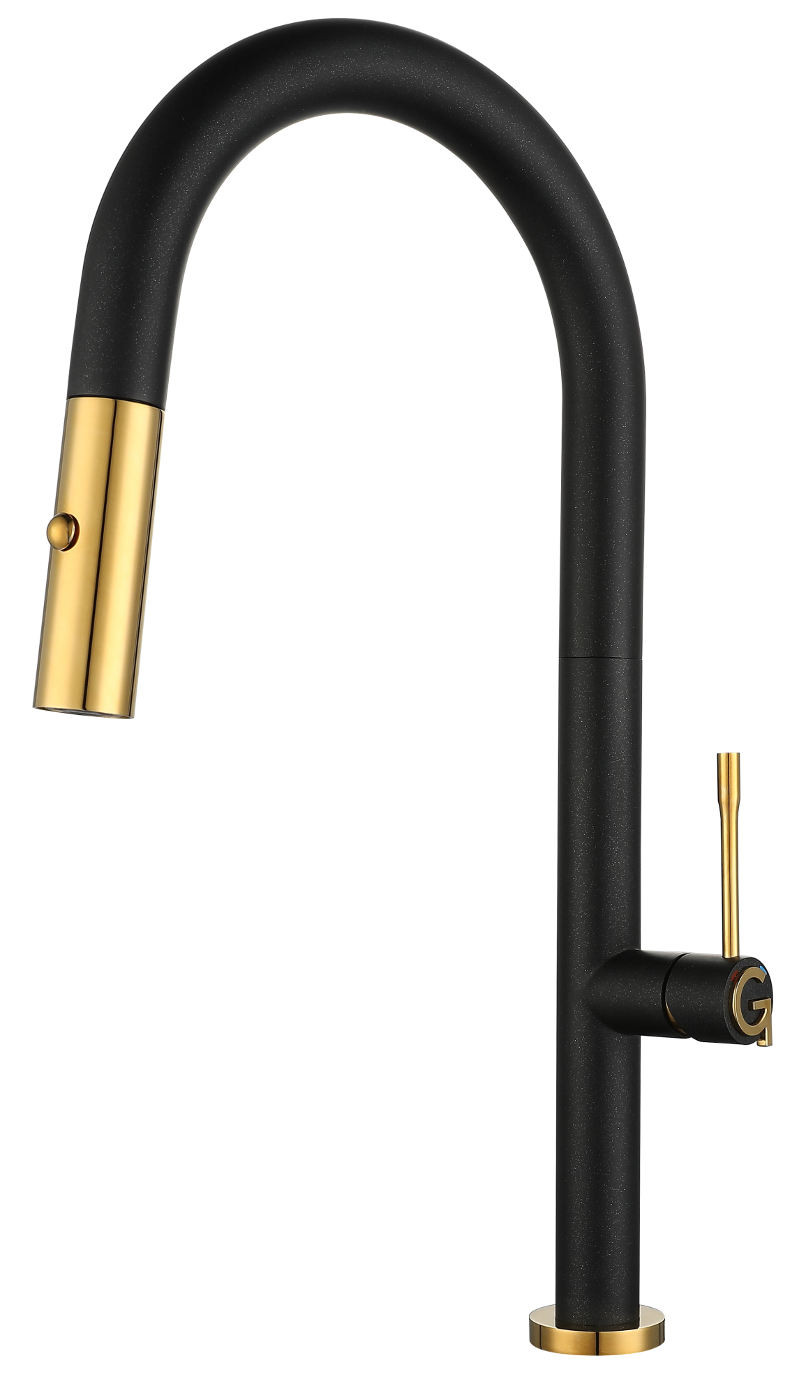 Смеситель для кухни RIVELATO Asti с выдвижной лейкой антрацит золото (3972500 antracite oro)