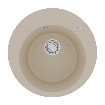 Кухонная мойка Lemark SULA 500 врезная круглая из кварцгранита круглая, Бежевый