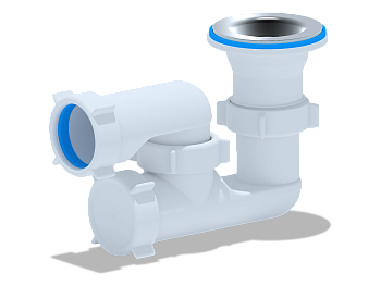 ANI Сифон для душевого поддона 1 1/2"*40мм., регулируемый, ANI PLAST