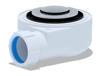 Сифон для душевого поддона 1 1/2*50 h=55mm, хром, клик-клак, ANI PLAST