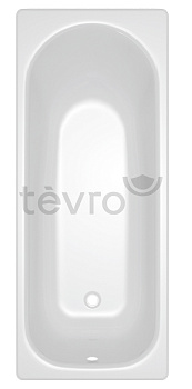 TEVRO Ванна стальная 150х70х40 см. с опорной подставкой, без ранта, белый лотос, форма Аула, ВИЗ