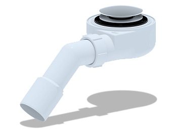 Сифон для душевого поддона 1 1/2*50 h=55мм, хром, клик-клак,грибок  с перех.труб.45°40*50, ANI PLAST