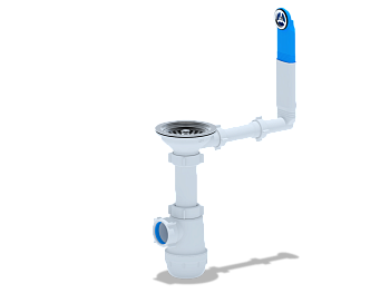 Сифон для мойки АНИ Пласт Грот A0142 3 1/2 дюйма 40 с жестким переливом