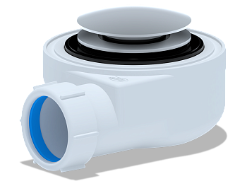 Сифон для душевого поддона 1 1/2*50 h=55mm, хром, клик-клак грибок, ANI PLAST