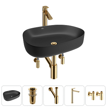 Накладная раковина для ванной комнаты Wellsee Belle Spa 3.0 20212744R в наборе 5 в 1: раковина матов