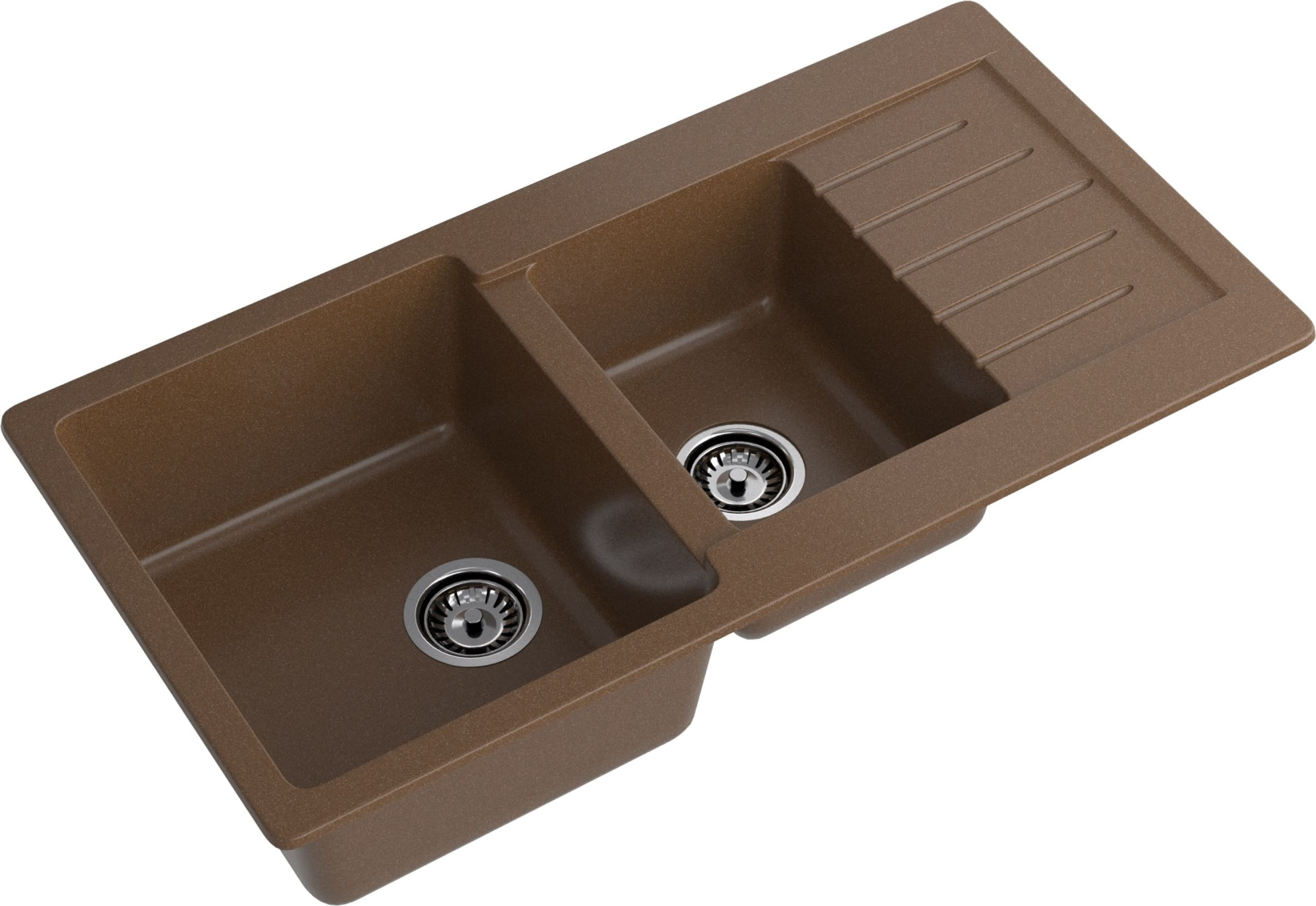 GRANFEST Мойка композит PRACTIK GF-P--980KL  2 чаши с  крылом 980*510 мм  терракот  арт.GF-