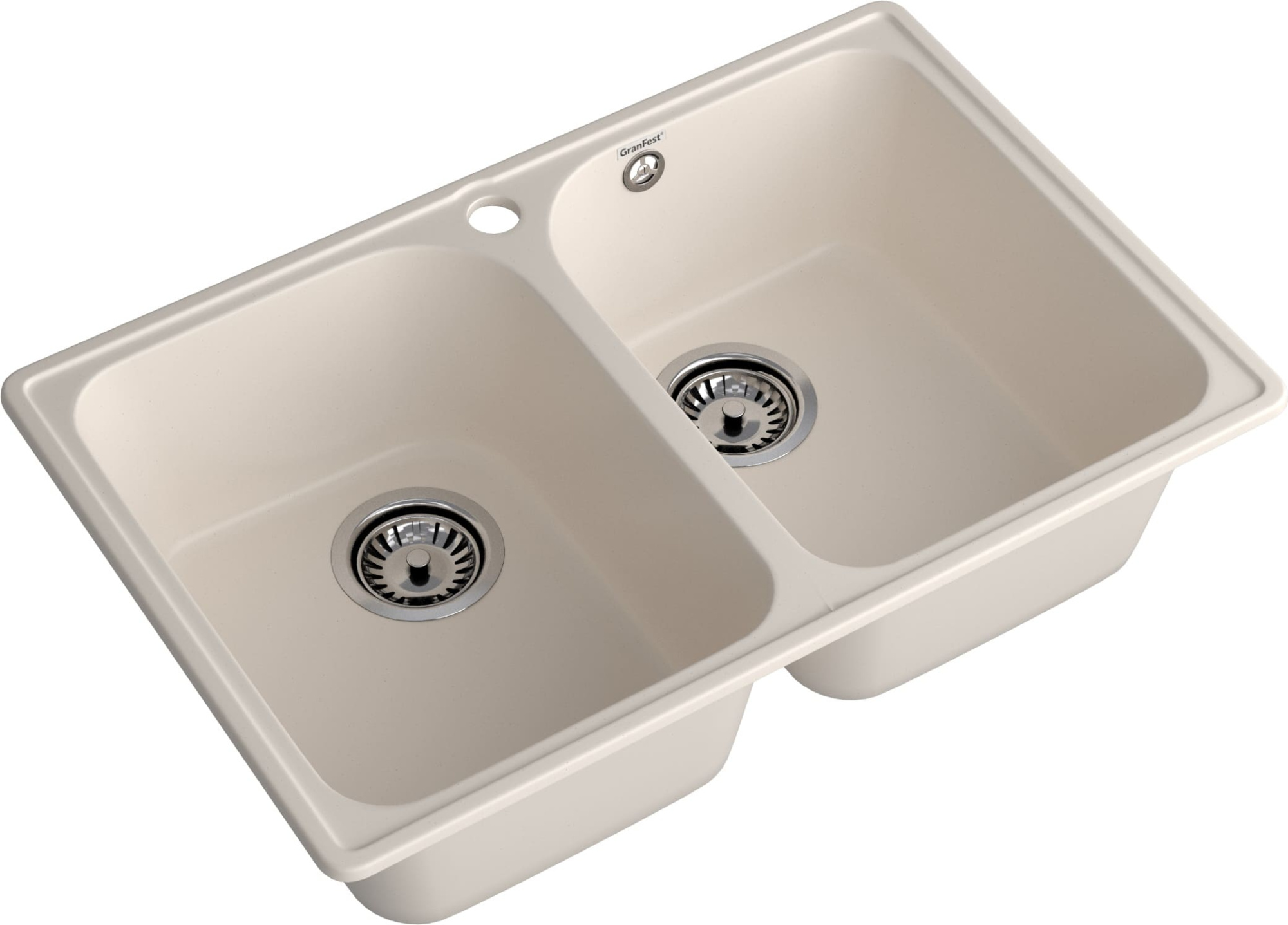 GranFest QUARZ (ECO-15) Мойка 2 чаши 740*480 (белый)