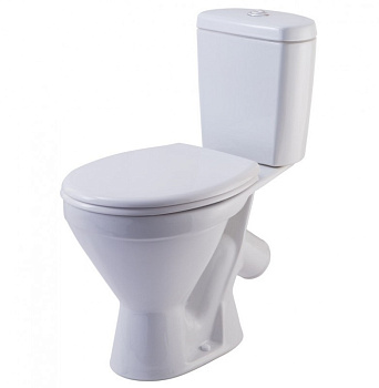 СТАНДАРТ ЭКОНОМ Унитаз-компакт косой вып.,с арматурой, сиденьем , креплением, белый. ROSA