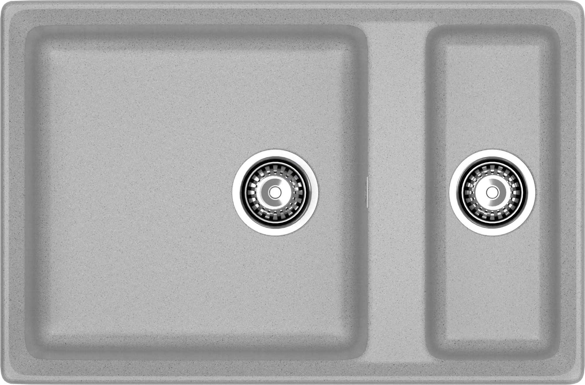 GRANFEST Мойка композит LEVEL, GF-LV-760K, 1.5-чаши 760*500, серый