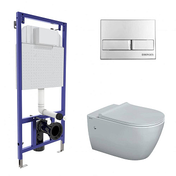 Комплект: инсталляция NOVUM, кнопка L3, унитаз MASCON  Rimless, сиденье дюропласт Toma Slim SO, BERG