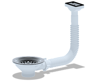 ANI Перелив для мойки 3 1/2 с прямоуг. горизонтальным корпусом, ANI PLAST