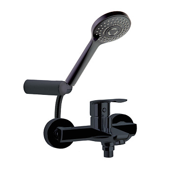 Смеситель для ванны наружнего монтажа однорычажный с душевым комплектом NEW FLY 570502BTNM матовый ч