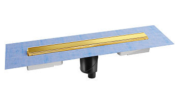 Желоб водосток В1 KERAMIK 700, золото глянец, S-сифон D50/105 H50 вертикальный, BERGES