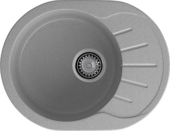 GRANFEST Мойка композит RONDO GF-R--580L  чаша с крылом 579*445мм  серый арт.GF-