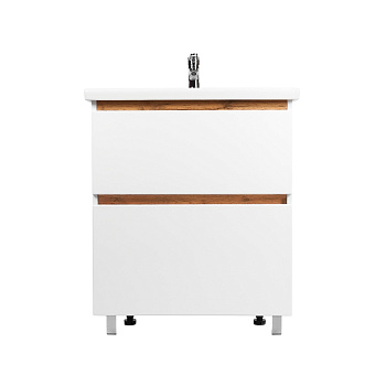 Тумба под раковину VIANT МАЛЬТА 70 напольная белый/дуб вотан (VMAL70CO-T2Y)