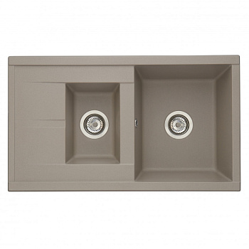 Мойка для кухни  Делия 87 870x510x218 мм, прямоуг. с крылом и доп. чашей, серый шелк