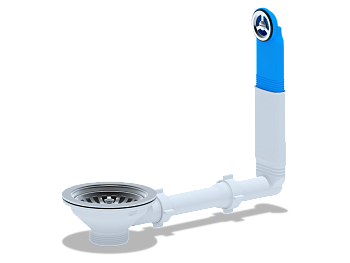 Перелив жесткий Ани для мойки 3 1/2" скруглым вертикальным корпусом, ANI PLAST