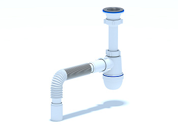 Сифон для мойки АНИ Пласт C0105 1 1/2 дюйма 40 с гибкой трубой 40х40