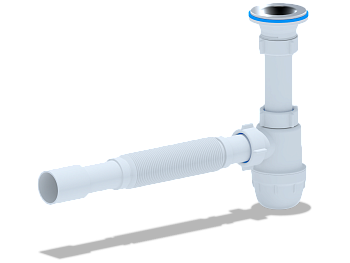 Cифон для раковины АНИ Пласт Юнг BM1015 1 1/4 дюйма 32 c гибкой трубой 32х32/40