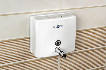 Диспенсер для мыла из  Стали Белый 1400 мл. Квадратный