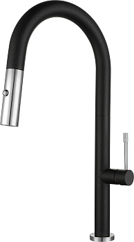 Смеситель для кухни RIVELATO Asti с выдвижной лейкой антрацит хром (3972500 antracite cromo)
