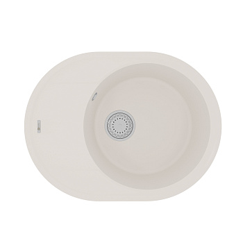 Кухонная мойка Lemark LACHA 620 врезная овальная с крылом из кварцгранита, Жасмин 