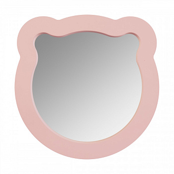 Зеркало КАСПЕР МИШКА, фигурное, розовый матовый