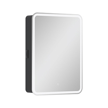 Зеркальный шкаф EQUIL Eltoro LED 60 правый черный софт