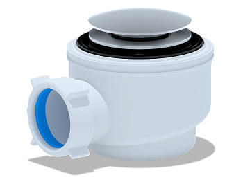 Сифон для душевого поддона 1 1/2*50/60 хром, клик-клак, грибок, сетка, ANI PLAST