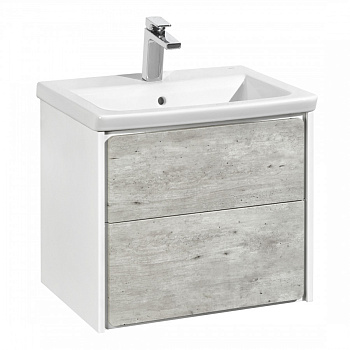 RONDA Тумба под раковину GAP 60, бетон/белый глянец, ROCA