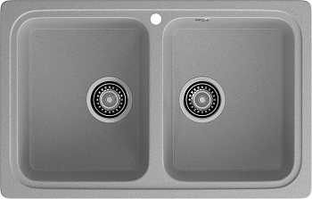 GRANFEST Мойка композит STANDART GF-S--780K  2 чаши 780*510 мм  серый арт.GF-