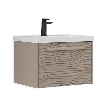 Тумба под раковину EQUIL Gleam 60, подвесная, 1 ящ., амарок/дуб вотан (под раковину 78857-60) (tpGLEAM60.1Y-25)