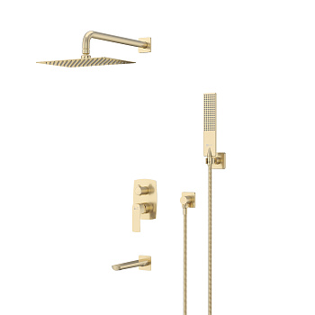Ursus Смеситель для ванны и душа встраиваемый с дополнительной 1-функц. лейкой, матовое золото