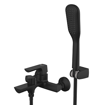 Ursus Смеситель для ванны, монолитный излив 187мм, р/ОД, черный, LM, LM7214BL