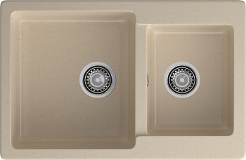 GRANFEST Мойка композит PRACTIK GF-P--780K  2 чаши 780*510 мм, кашемир