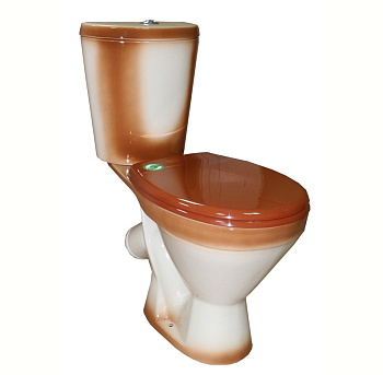 ЭЛЕГАНТ Унитаз-компакт косой вып., нижн. подвод, с арм. и сид."Уклад", крепл., коричневый. ROSA