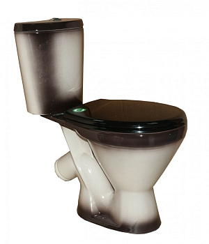 ЭЛЕГАНТ Унитаз-компакт косой вып., нижн. подвод, с арм. и сид. "Уклад", крепл, черный. ROSA