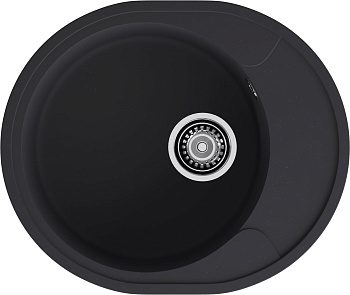 GRANFEST Мойка URBAN 857L  1-чаша+крыло 570*480мм черный арт.GF-UR-