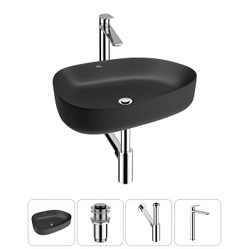 Накладная раковина для ванной комнаты Wellsee Belle Spa 3.0 20212739R в наборе 4 в 1: раковина матов