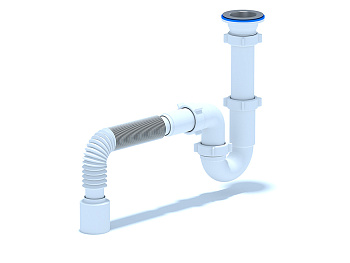 Сифон Ани 1 1/2"*40 прямоточный с гибкой трубой 40х50, ANI PLAST
