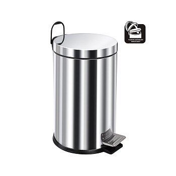 Ведро-контейнер для мусора с педалью 8 л, микролифт,хром,  BERGES