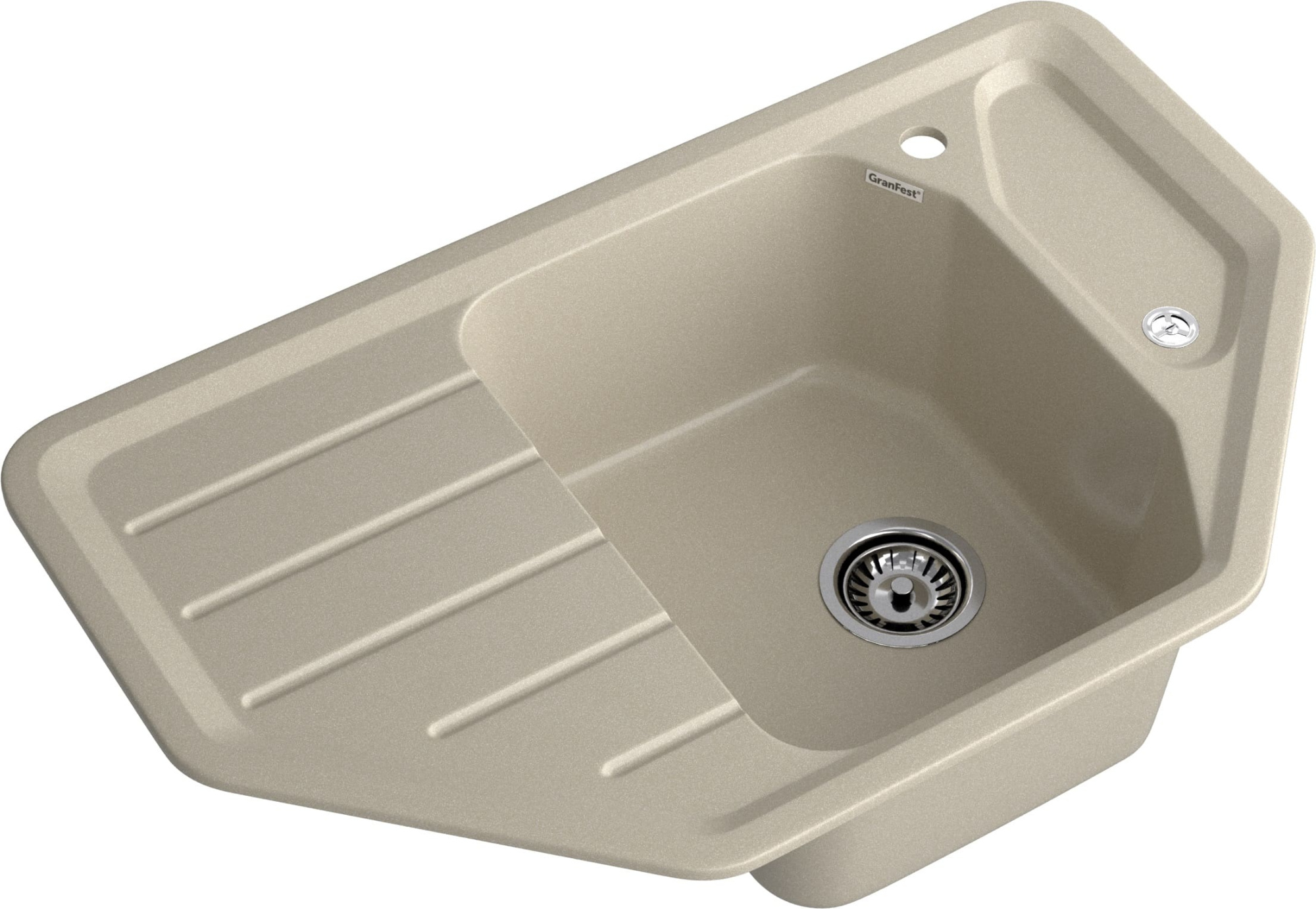 GRANFEST Мойка композит CORNER  GF-C--800E угловая 800*500мм  топаз  арт.F-