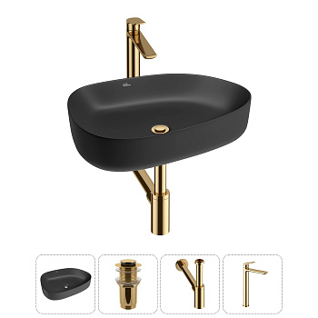 Накладная раковина для ванной комнаты Wellsee Belle Spa 3.0 20212741R в наборе 4 в 1: раковина матов