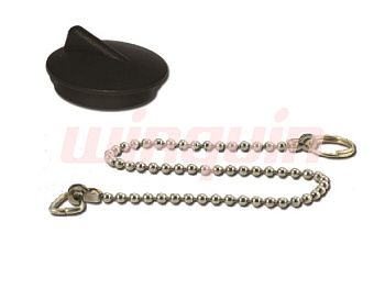 Пробка ПВХ с цепочкой 50 см для ванн с нержавеющим выпуском, WIRQUIN